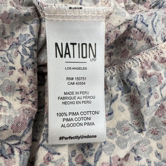 Nation‎ LTD Martine Knit Midi Dress Size Small Floral Print Tiered Smocked Waist - Picture 11 of 16